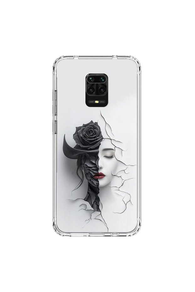 Xiaomi Redmi Note 9 Pro Compatible Transparent Case with Aesthetic Face 4 Design