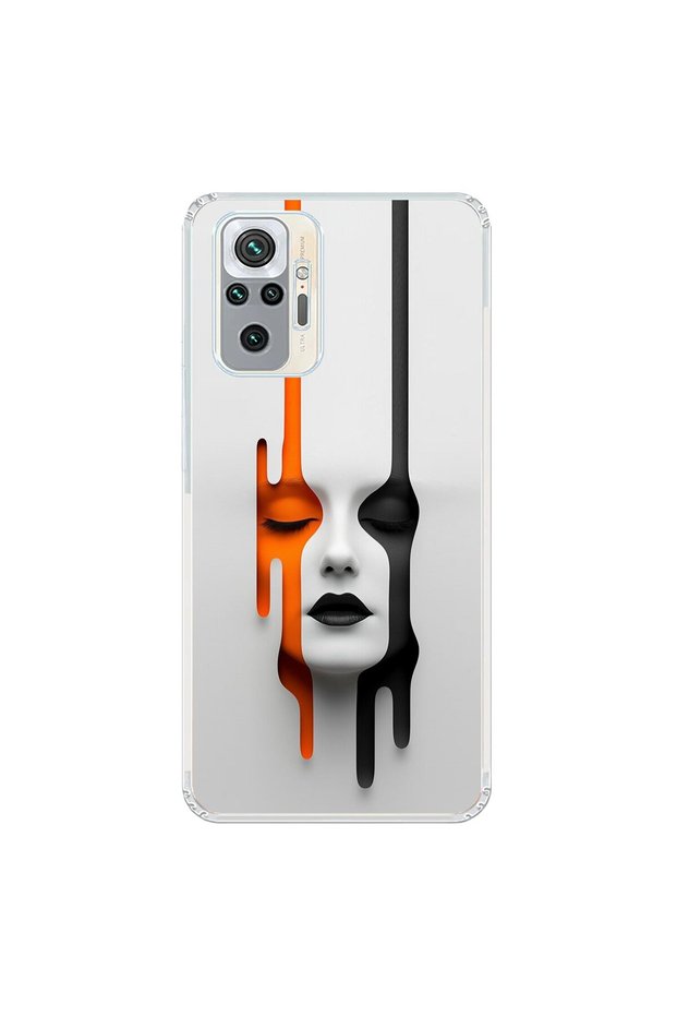 Xiaomi Redmi Note 10 Pro Compatible Transparent Case with Aesthetic Face 1 Design