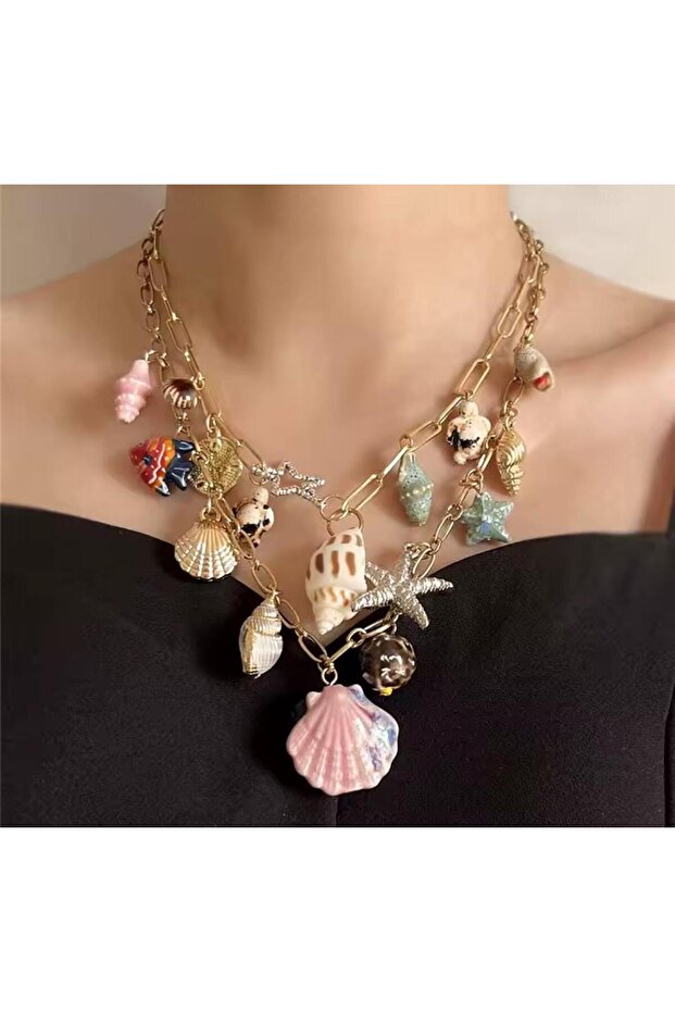 2li Charmlı Midye Kolye - 2