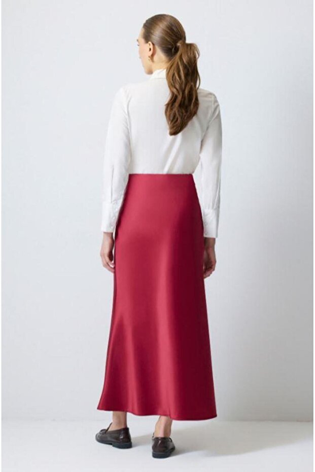 Basic Saten Etek Bordo - 4