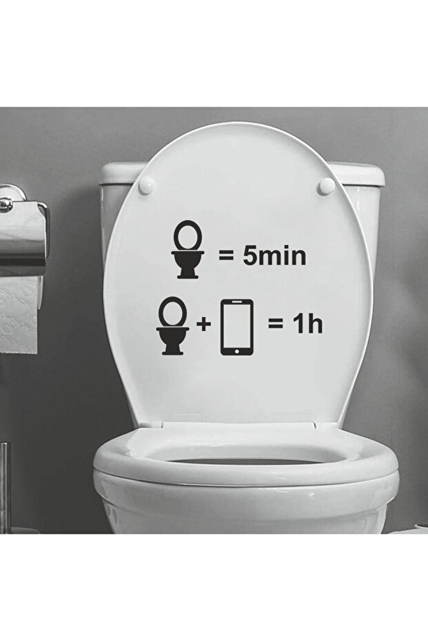One Hour with a Decorative Telephone | Toilet Seat Bathroom Wc Sticker 23X19 cm