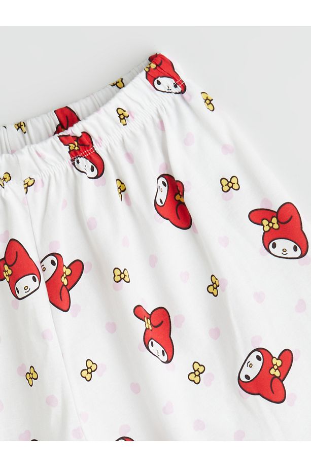 Bisiklet Yaka My Melody Baskılı Kız Çocuk Şortlu Pijama Takımı - 6
