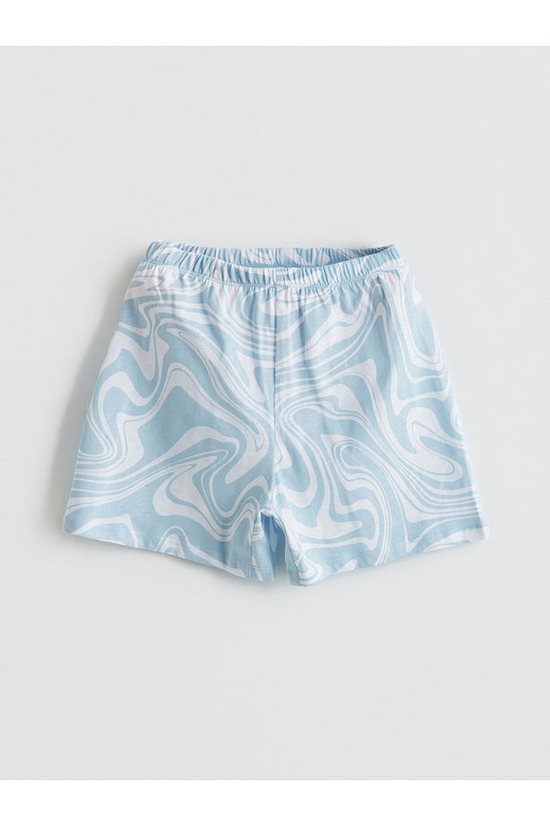 Bisiklet Yaka Stitch Baskılı Kız Çocuk Şortlu Pijama Takımı - 4