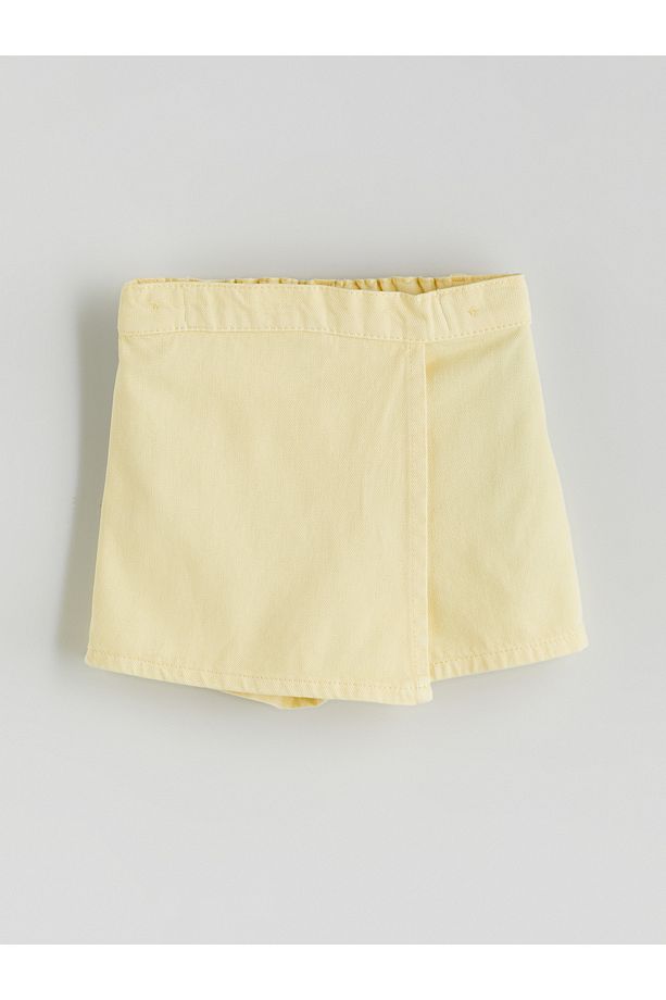 Basic Kız Çocuk Denim Görünümlü Şort Etek - 1