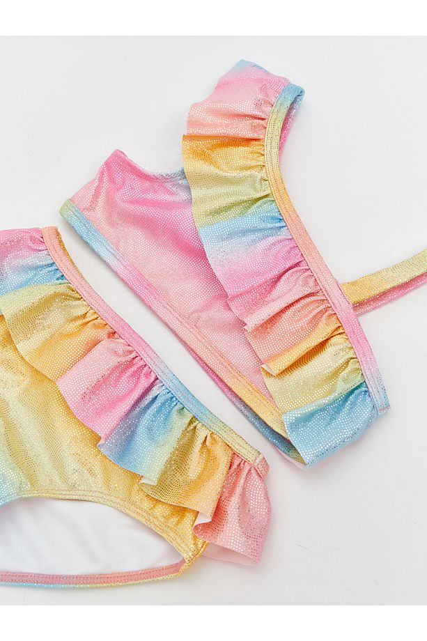 Renk Bloklu Kız Çocuk Bikini Takım - 3