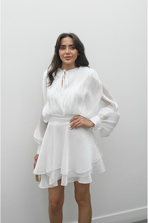 Rochie albă căptușită Herper - 4