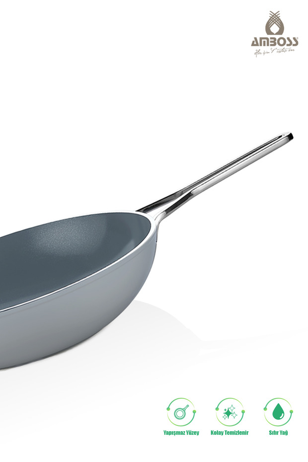 طقم مقلاة سيراميك من قطعتين من سيرا نوفا – رمادي - 3