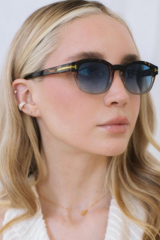 نظارات شمسية ثون ليوبارد باللون الأزرق المتدرج - 4