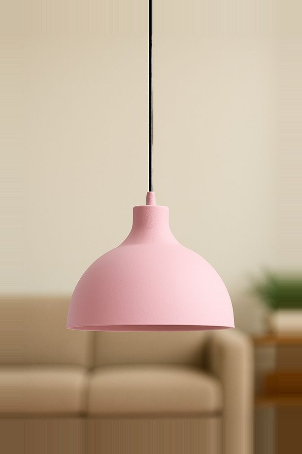 Shine Metal Tekli Pembe Sarkıt Avize Retro Rustik Model Modern Endüstriyel Mufak Hol Ofis Cafe Avize - 1