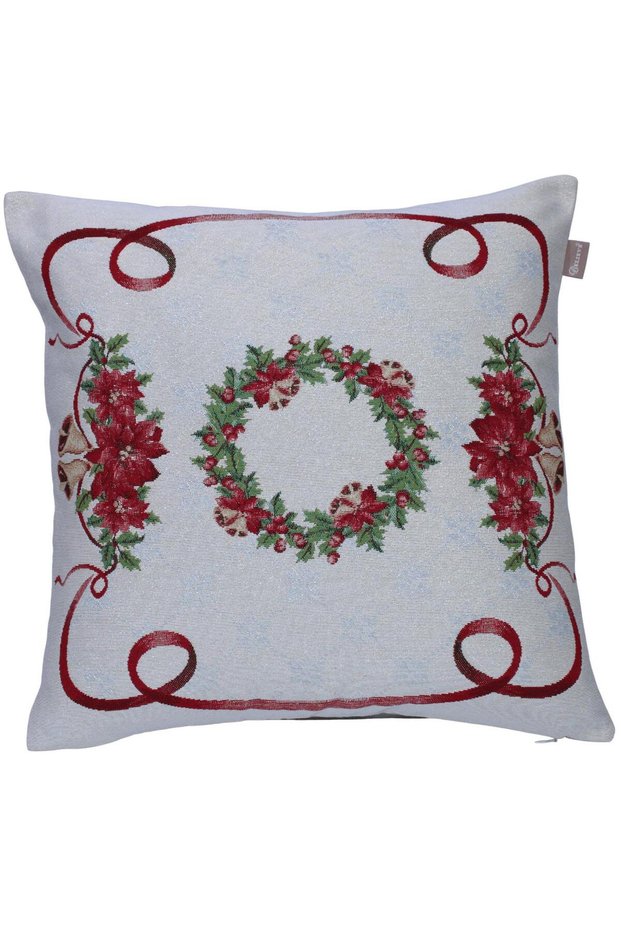 Christmas Jacquard Woven Tapisserie Decorative Wreathed Kirlent 45*45