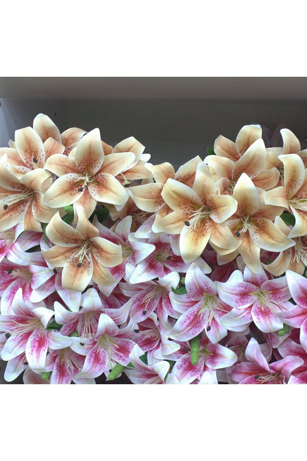 Yapay Islak Doku Pembe Lilyum - Gelin Çiçeği (1 DEMET - 11 ÇİÇEK) - 3