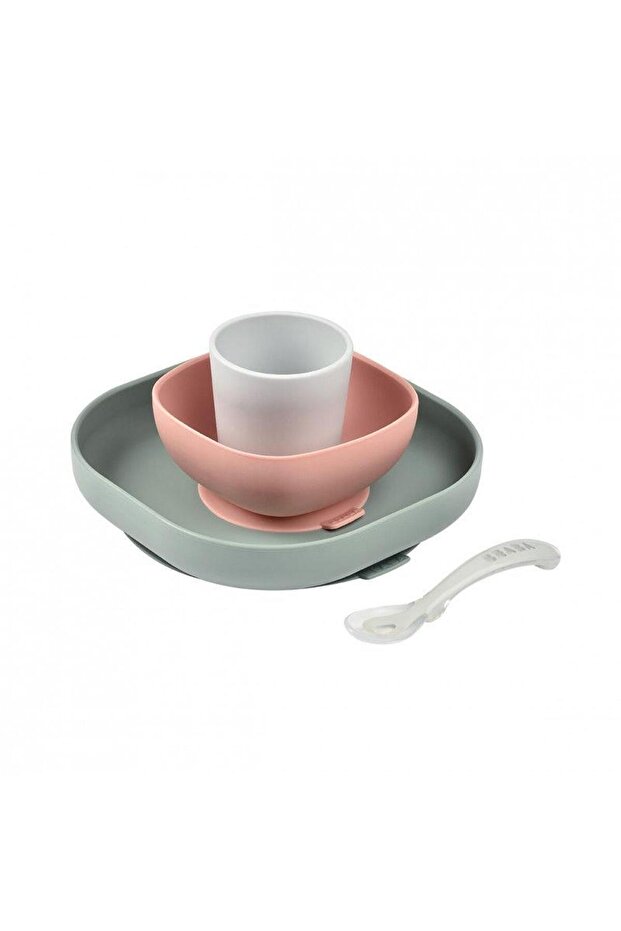 Beaba 4-piece silicone dinner set Eucalyptus - 1