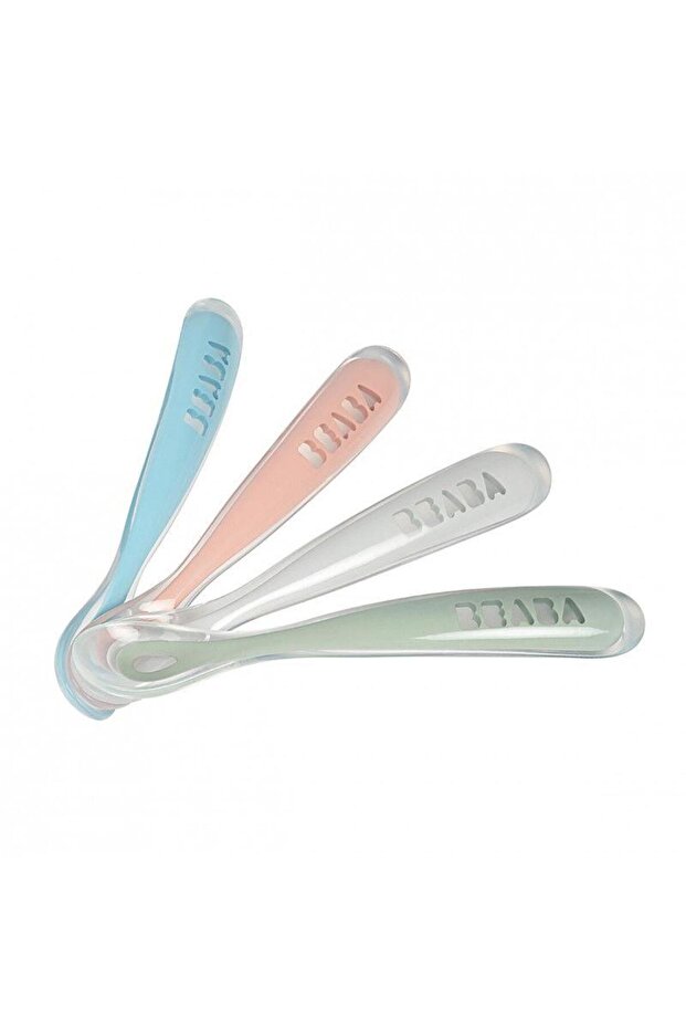 Set 4 lingurite ergonomice silicon - Eucalyptus - 1