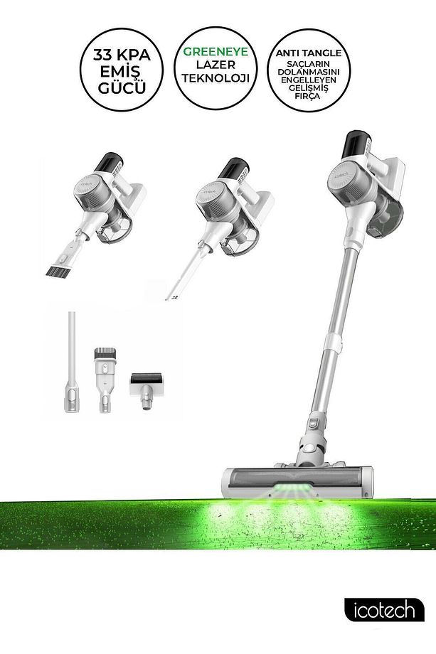 F30 Max 33Kpa GreenEye Lazer Teknoloji Şarjlı Dikey Süpürge - 2