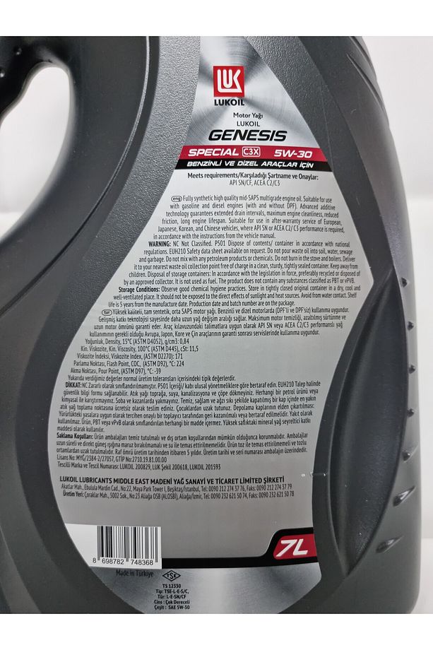 GENESIS SPECIAL C3X 5W30 7 LT DPF MOTOR YAĞI - 2