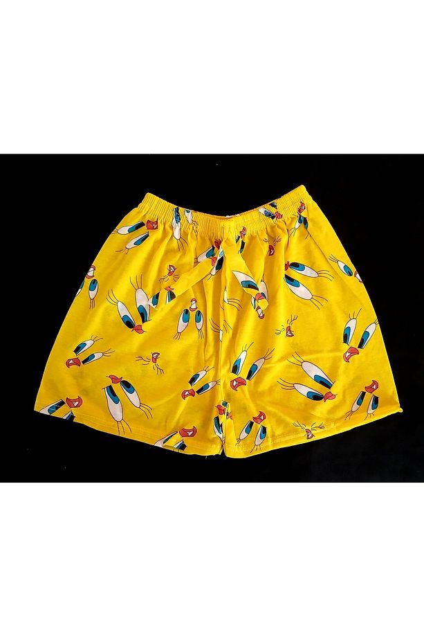 Yazlık Şort Sarı kumaş üzerine tweety kuş desenli - 1