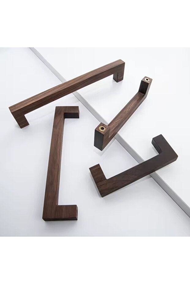 Wooden Handle Set of 2, Solid Wood Handle, Natural Wood Handle, Wooden Drawer Handle, Walnut Color