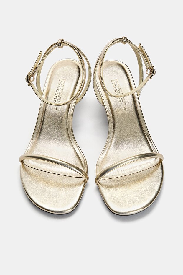 Gold high-heel sandals - 3