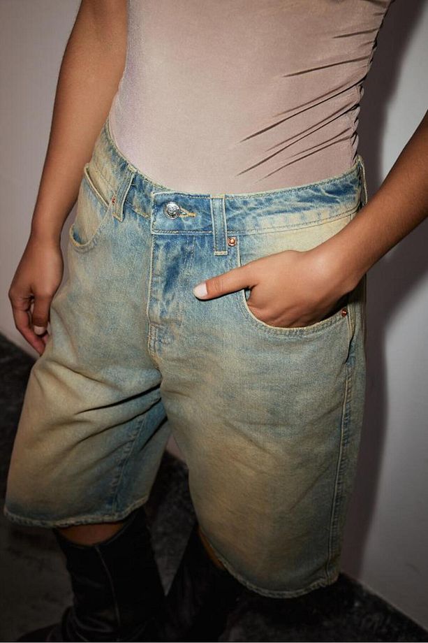 Baggy Denim Bermuda Şort - 7