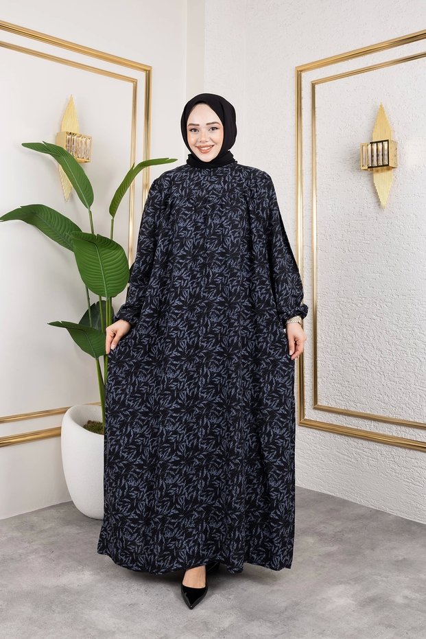 Stylish and Comfortable Robe Plus Size Viscose Mother Dress Gray