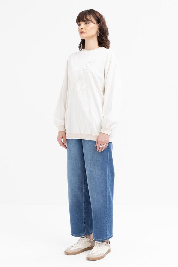 Taş-Önü Nakış Detaylı Sweat - 3