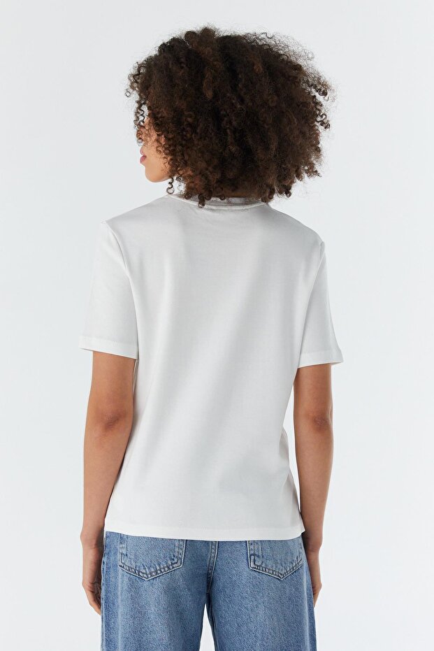 Regular Basic T-Shirt Ecru - 5