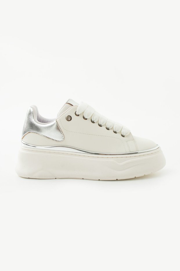 Moon Women's Metal Detailed Sneaker White/Silver