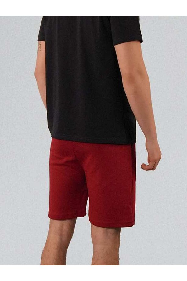 Unisex Çift Katmanlı (Double Face) Premium Kalite BORDO Örme Şort - 6