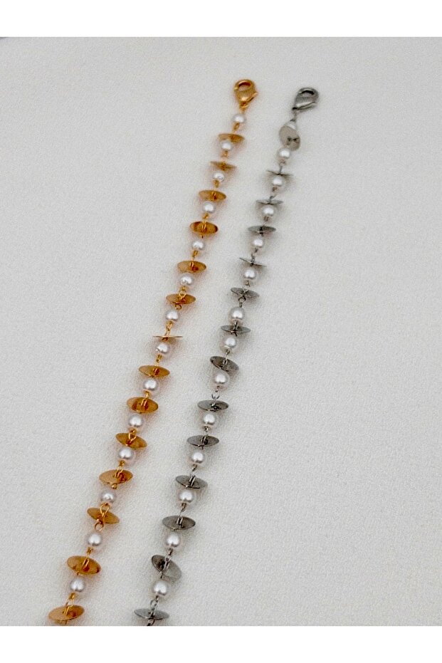 Pullu İncili Çelik Halhal - 7