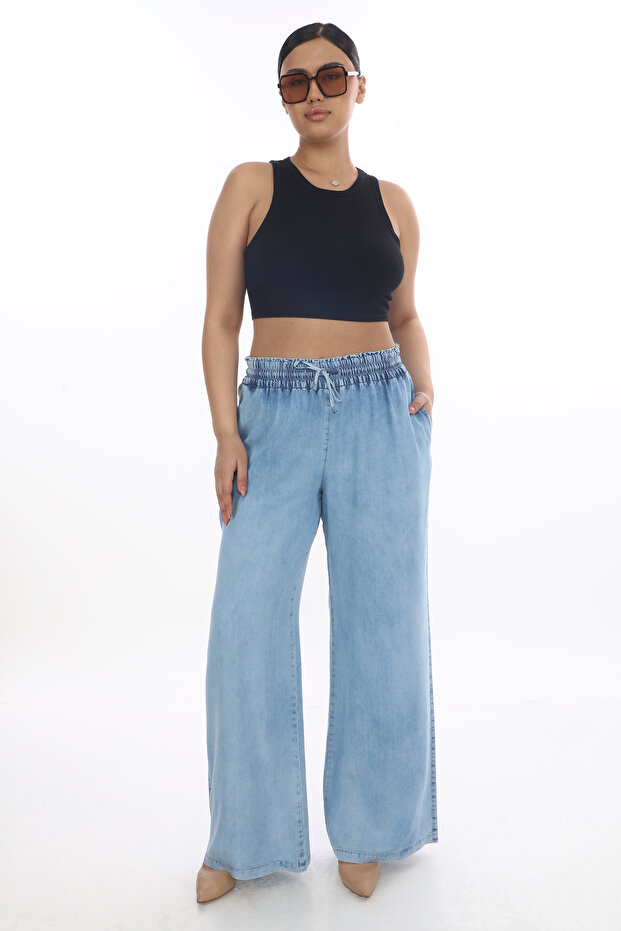 Women's Elastic Waist Summer Straight Trousers
