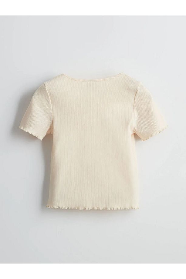LCW ECO Lila Bisiklet Yaka Kız Çocuk Tişört - 2