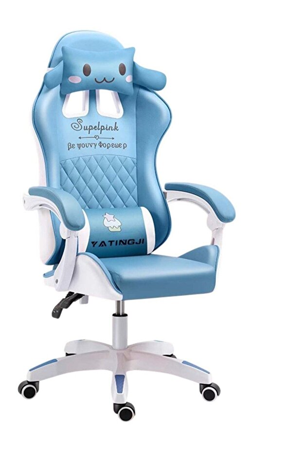 Blue Cartoon Gaming Chair Ergonomic Comfort for Study & Gaming