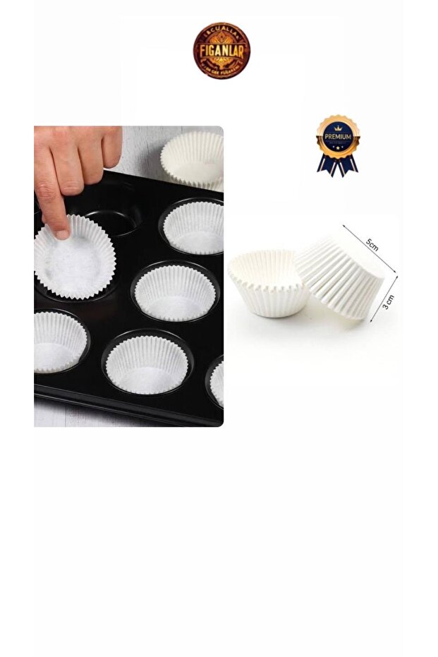 1.Sınıf Yanmaz Kağıt Kalıp Tepsi İçin Tek Kullanımlık Kağıt Muffin Kek Kalıbı 2 Paket(200 adet) - 6