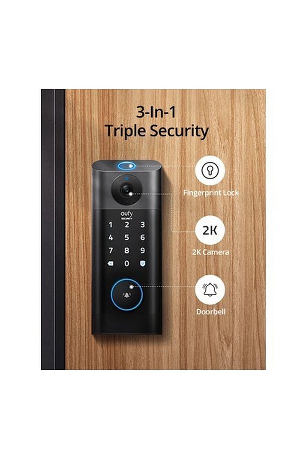 Security Videosu S330 Akıllı Kilit, Kapı Zili - Parmak İzli Anahtarsız Giriş - 2