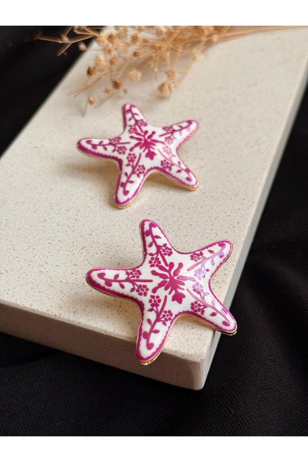 Zr Model Ceramic Star Earrings 612