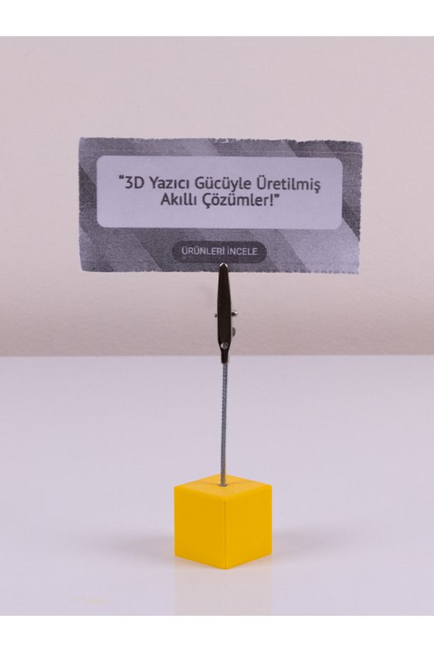 Metal Not Tutucu Metal Kıskançlı Notluk Sarı Masaüstü Not Tutacağı - 5