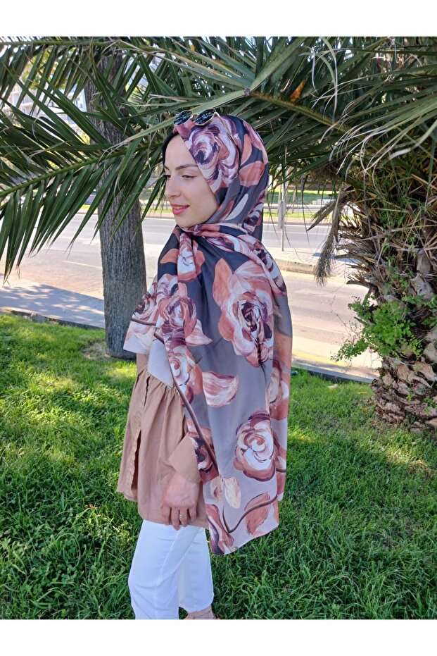 شال قطن بنمط الأزهار - 6