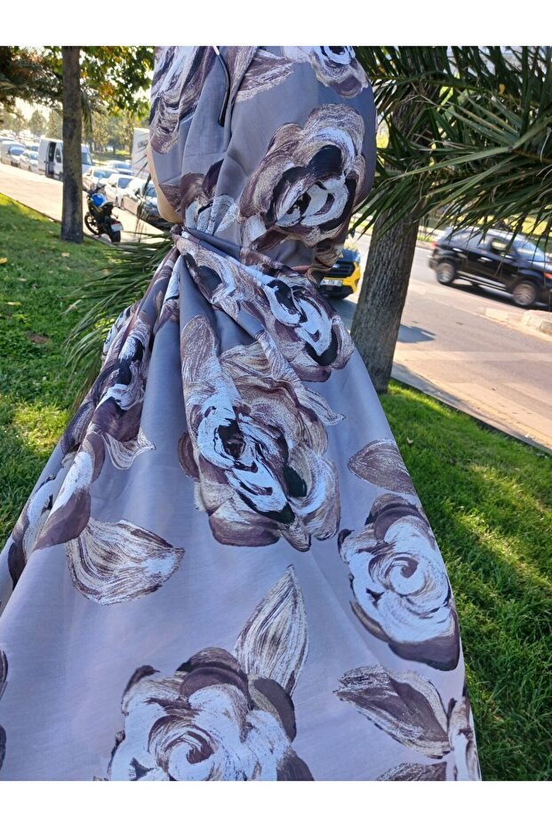 شال قطن بنمط الأزهار - 1