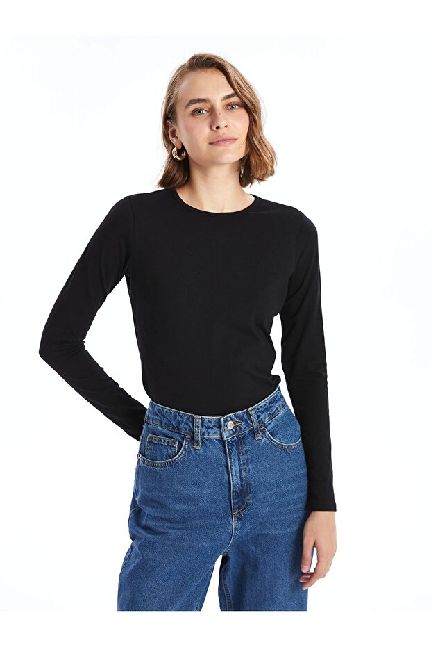 Lcwaikiki Basic Black Crew Neck Women's Body