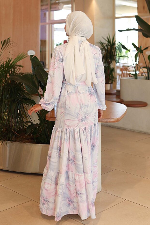 Rochie hijab cu model roz 560 - 5