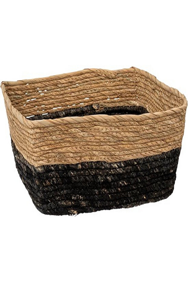 سلة غسيل مستطيلة بلونين للتخزين ومغطاة بالبقسماط - 2