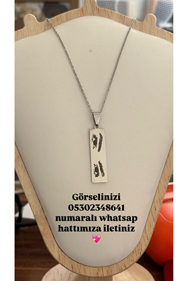 ÇELİK ÇİZGİSEL GÖZ KOLYE - 3
