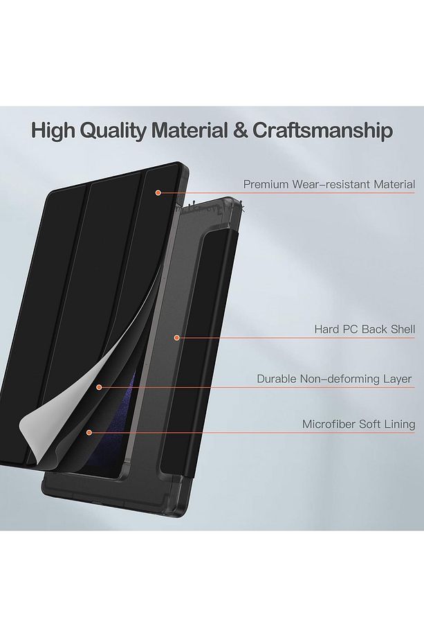 Samsung Galaxy Tab S10 Fe Plus 13.1 Kılıf Smart Uyku Modlu Kalem Bölmeli Standlı Arkası Renkli Kapak - 6
