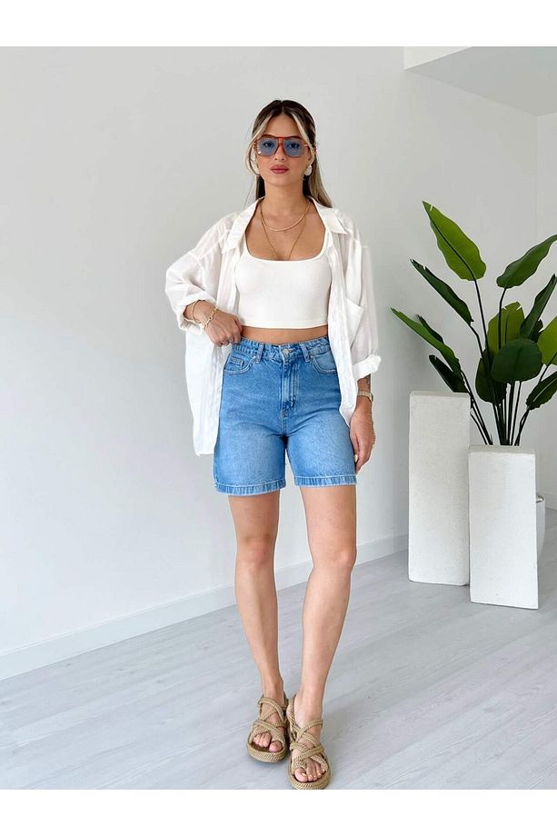 Şehir Boy Denim Şort - 3