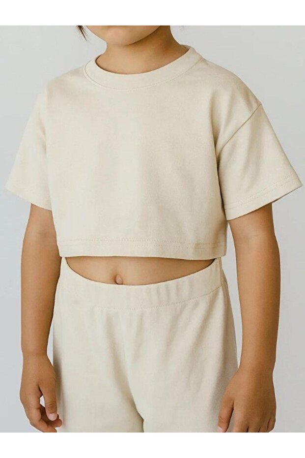 Κοριτσίστικο βαμβακερό μπλουζάκι Basic Crop - 7
