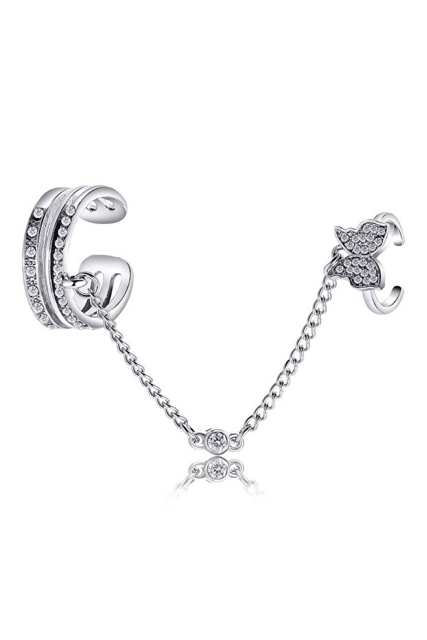 Butterfly Charm Double Ring with Chain