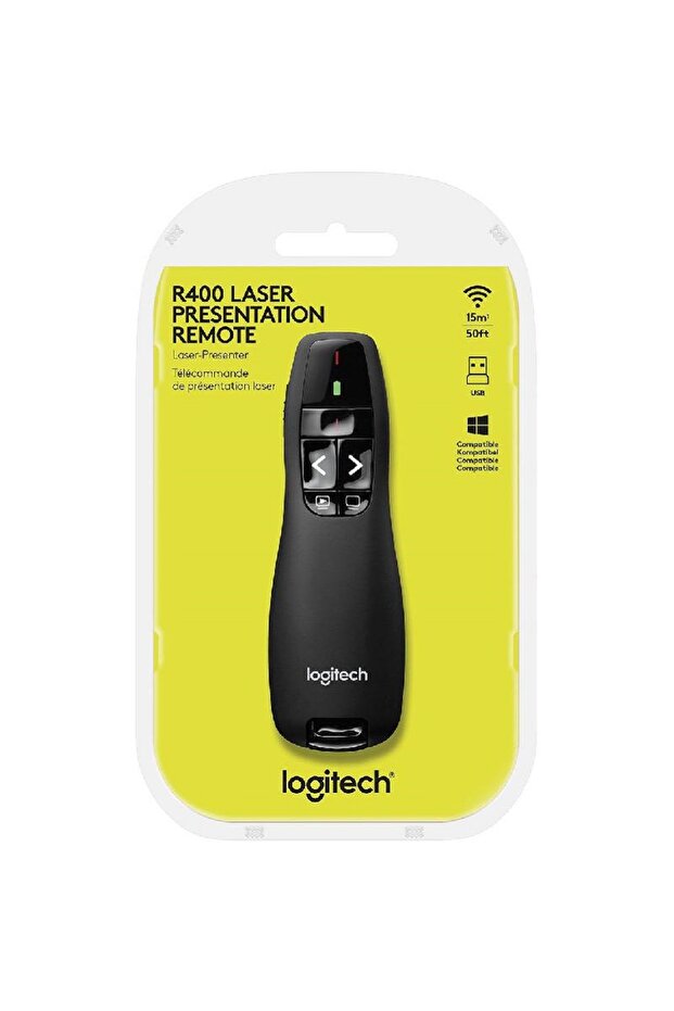 جهاز عرض لاسلكي R400 مزود بمؤشر ليزر يعمل بنظام Windows لاسلكي بطول 50 قدمًا - 4