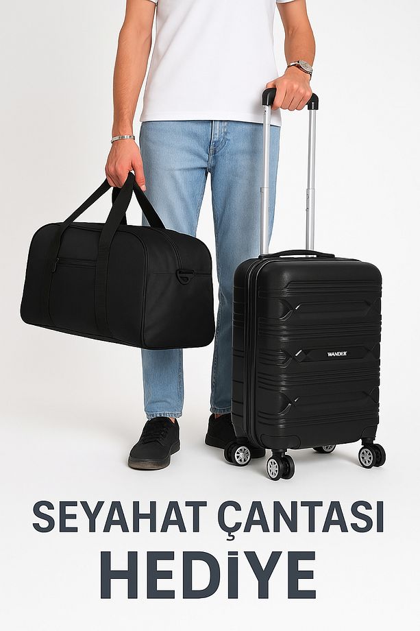 Kabin Boy PP Valiz – Hafif, Dayanıklı, 360° Dönebilen Tekerlekli + Hediye Seyahat Çantası - 1
