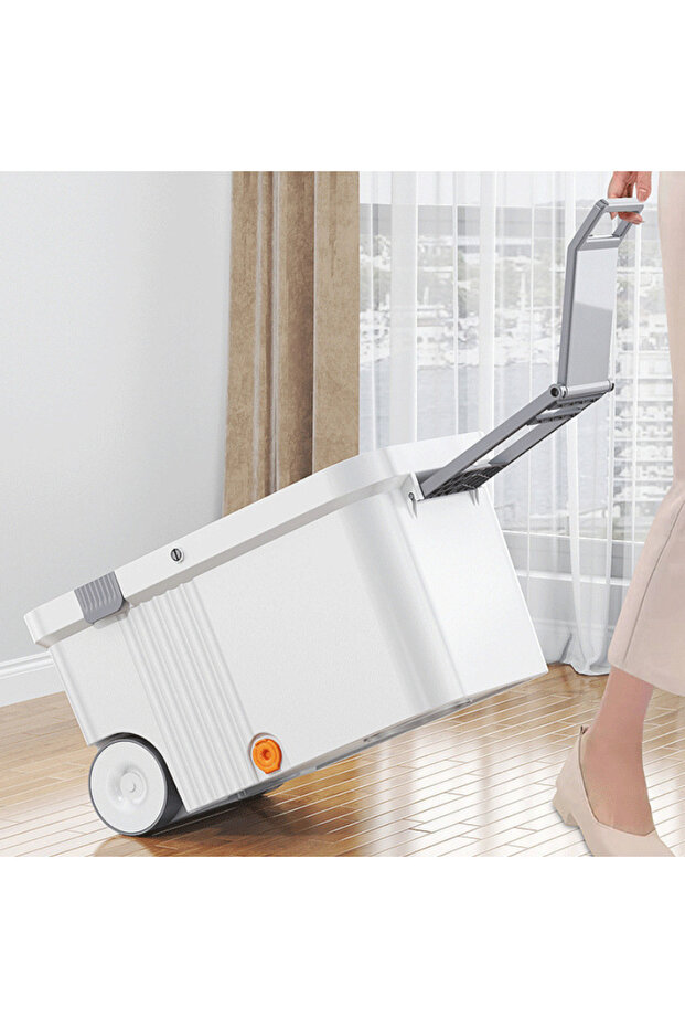 360° Rotating Mop Set With Stainless Steel Centrifugal Bucket, 4 Mop Refills, Portable Bucket - 5