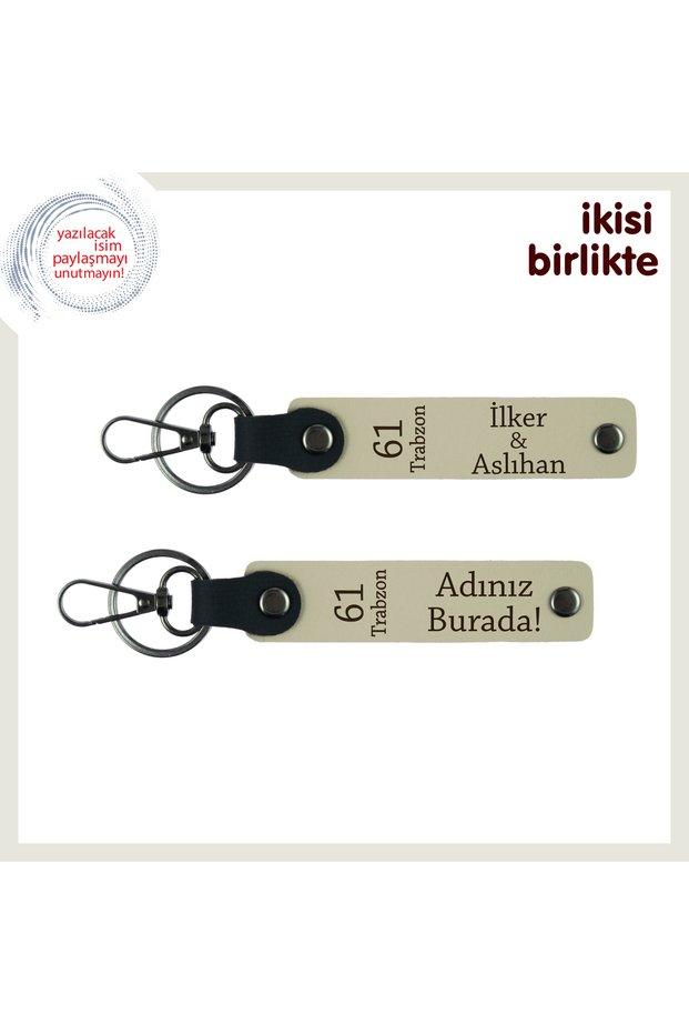 Piece from a Childhood Friend to Mom, 61 Themed Personalized Leather Keychain Set, Name Written, S Coffee-S Coffee